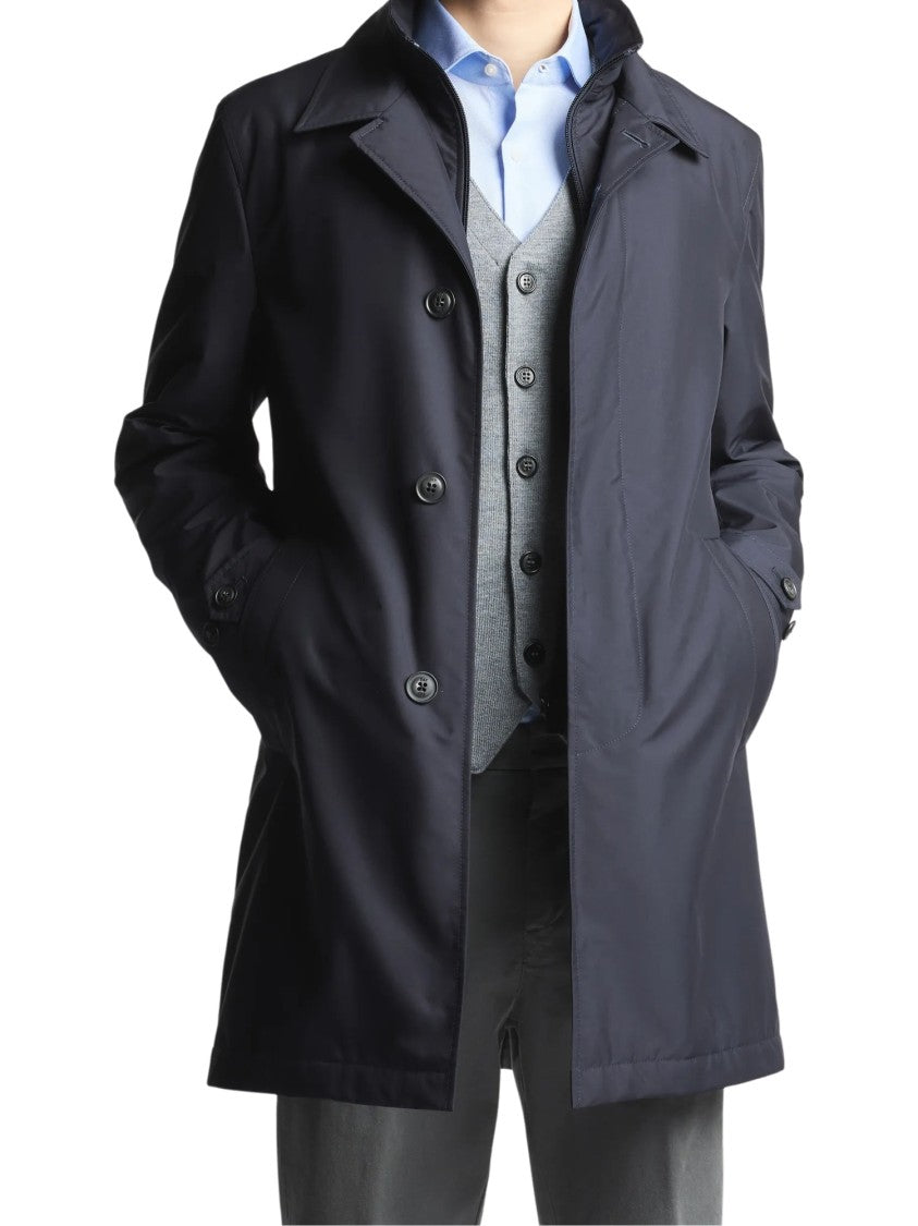 Fay Morning Double-Front Concealed-Placket Coat