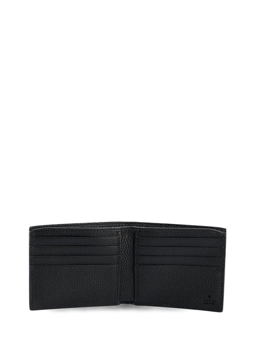 Gucci Textured Leather Wallet With Embossed Interlocking Pattern