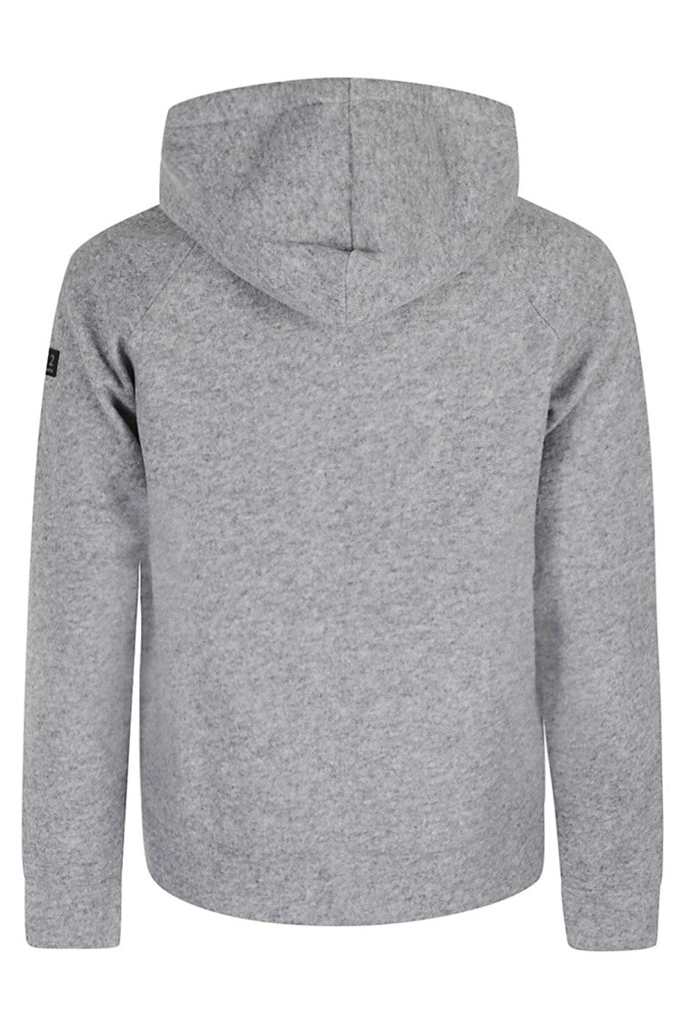 Mc2 Saint Barth Heathered Grey Zip-Up Hoodie With Adjustable Drawstring