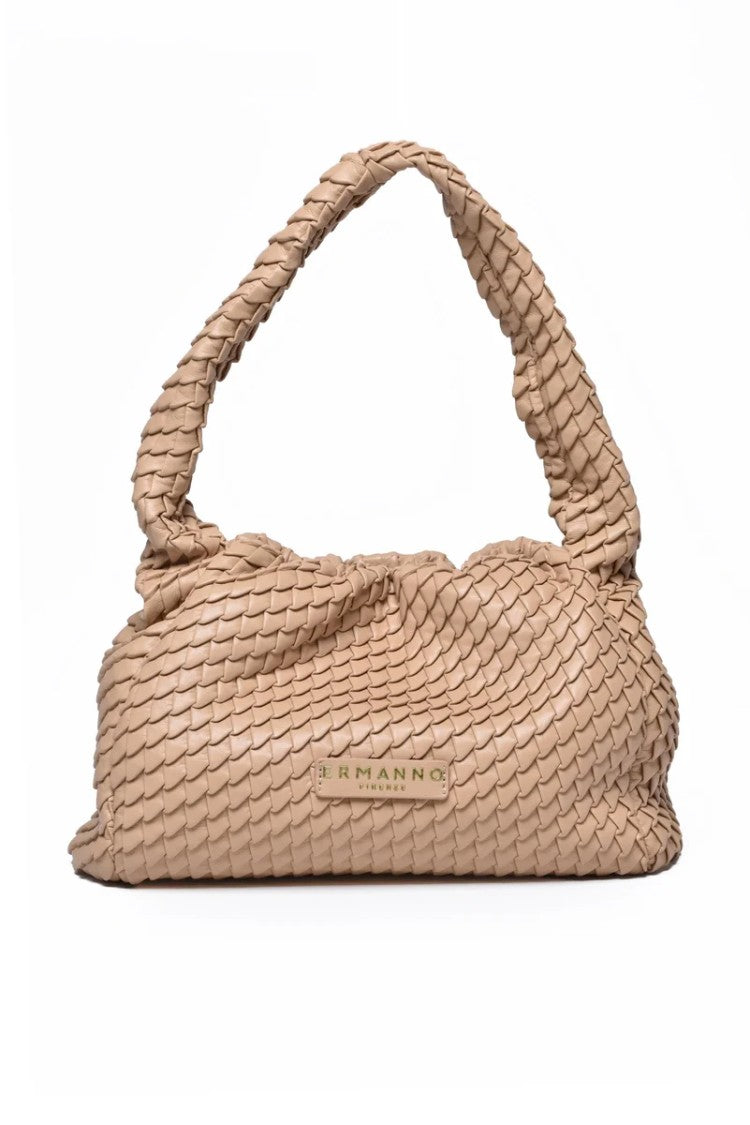 Ermanno Firenze Teagan Hobo Shoulder Bag - Beige