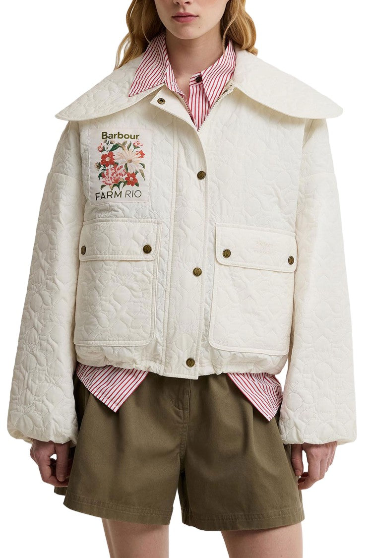 Barbour White 'Lotus Quilt' Quilted Jacket