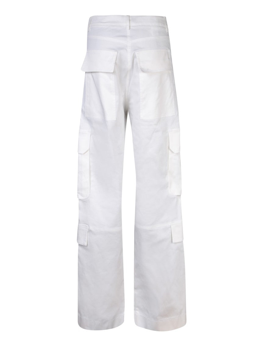 Blanca Vita White Cotton Blend Trousers