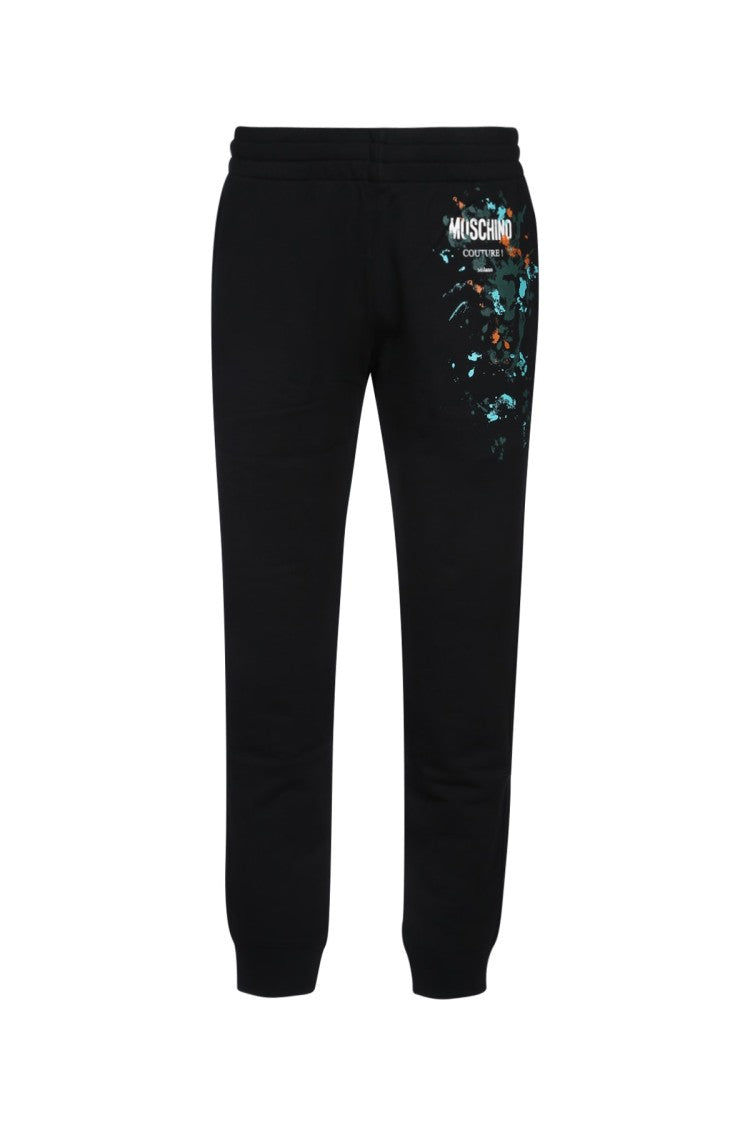 Moschino Relaxed Fit Black Pants With Tapered Leg