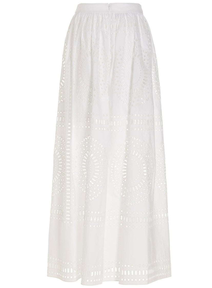 Alberta Ferretti Long Pierced Skirt