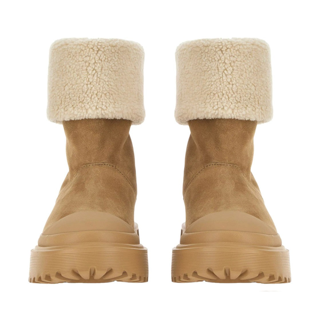 Hogan Ankle Boots With Bouclé Fleece Cuff