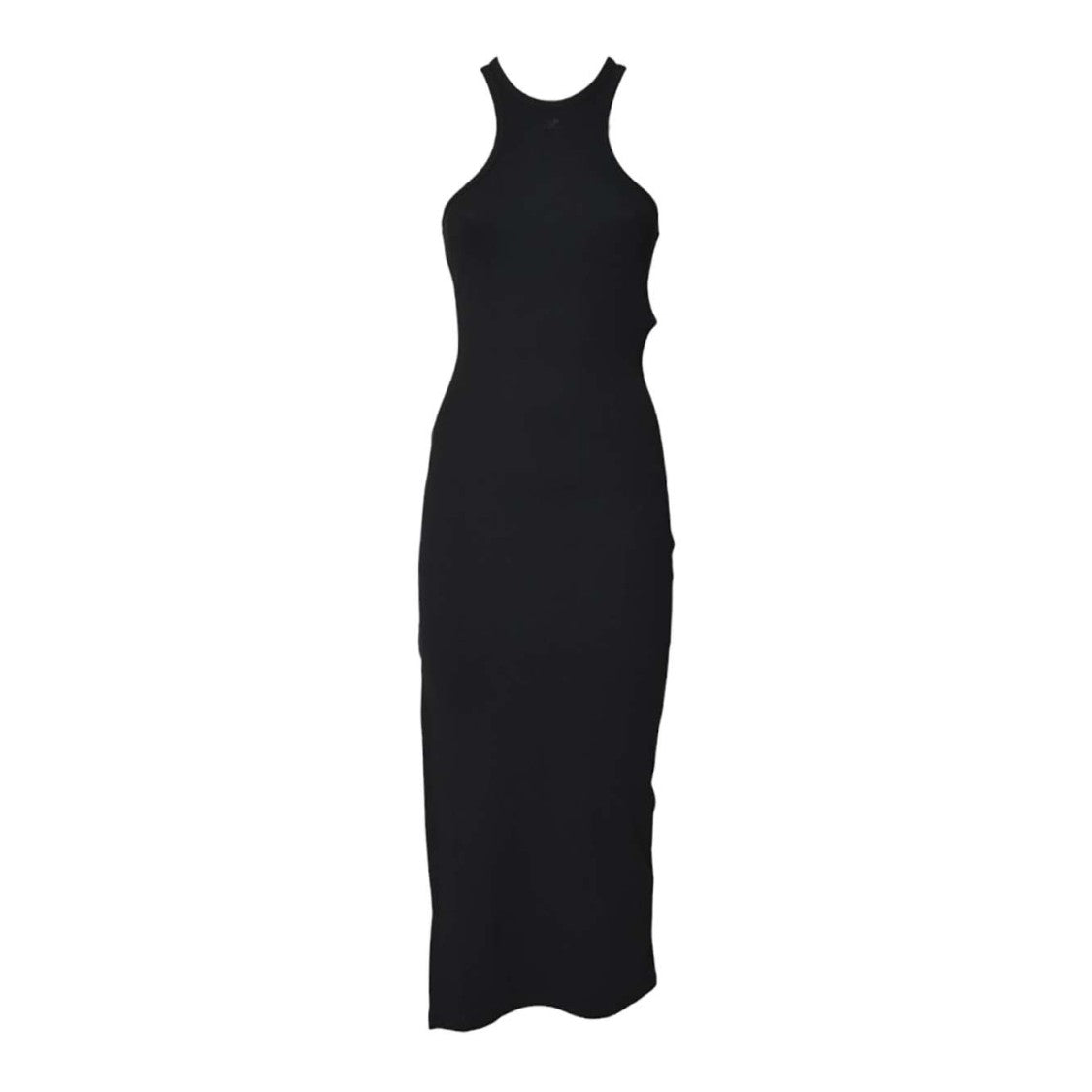 Courrèges 90's Black Cotton Scuba Long Dress