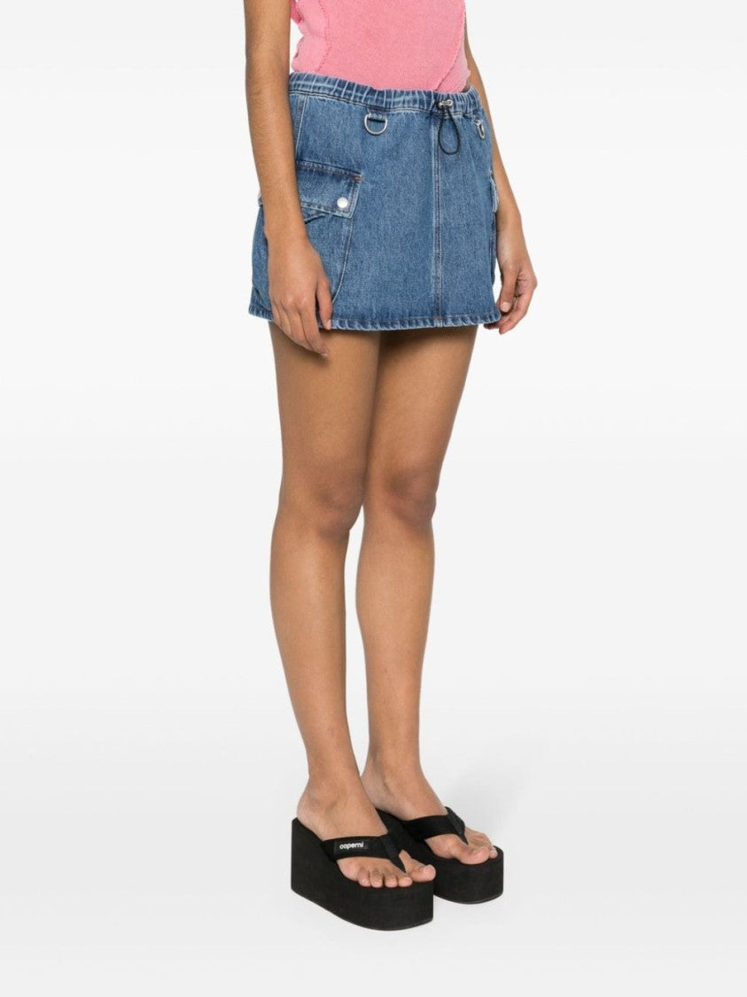 Coperni Thigh-Length Cotton Denim Skirt