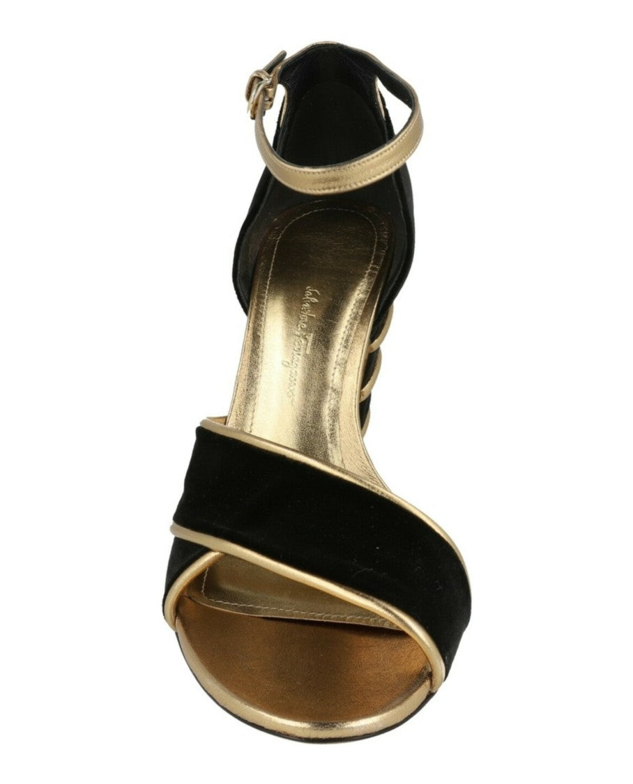 Ferragamo Ether Velvet Heel Sandals