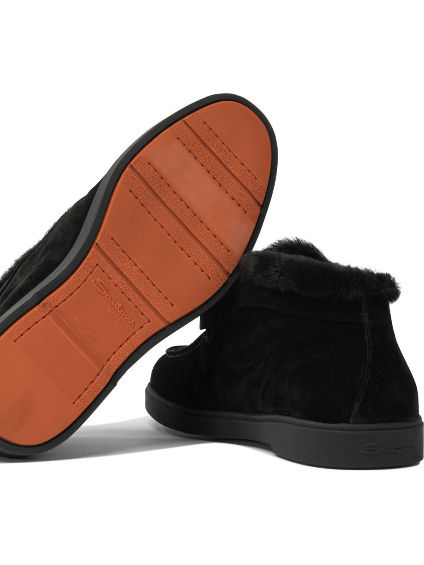 Santoni "Desert" Ankle Boots With Fur
