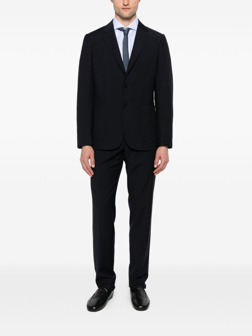 Ermenegildo Zegna Notch Lapel Blazer With Structured Silhouette And Functional Pockets