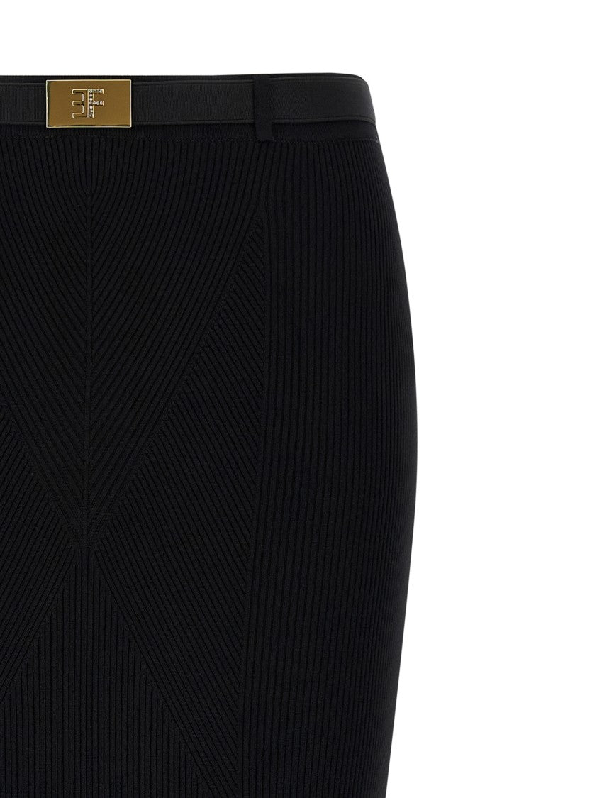Elisabetta Franchi Ribbed Knit Skirt