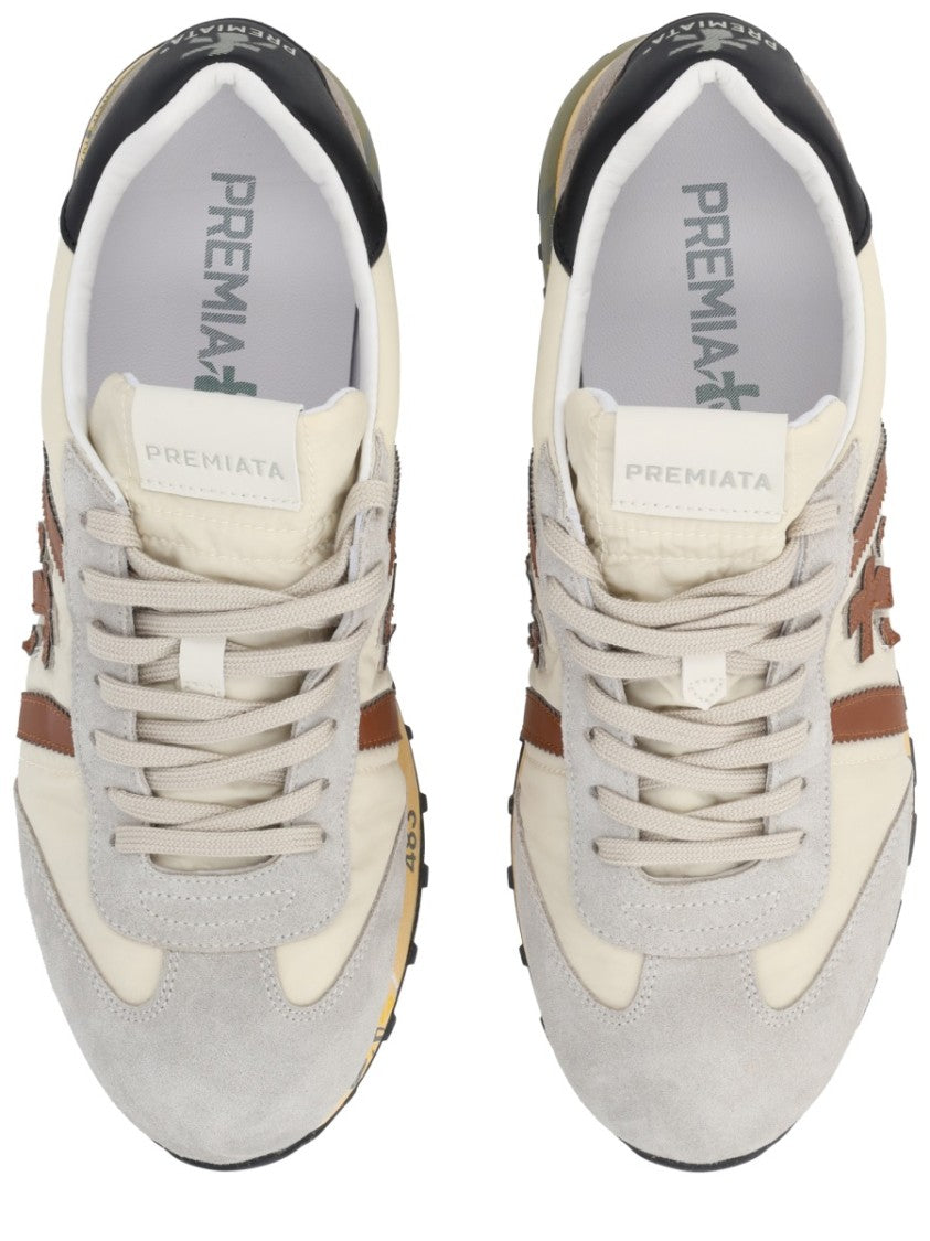 Premiata Beige Lucy Suede Accents Sneakers