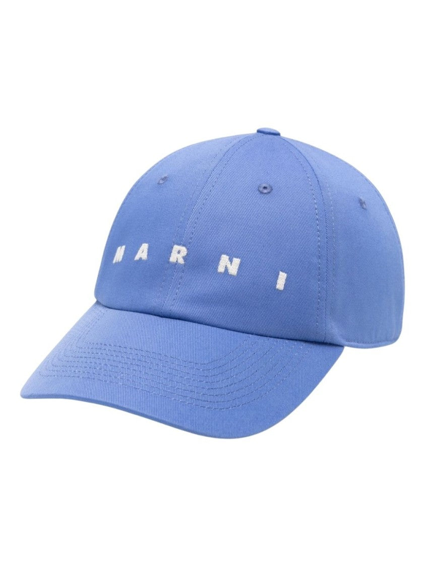 Marni Logo-Embroidered Baseball Cap In Cornflower Blue