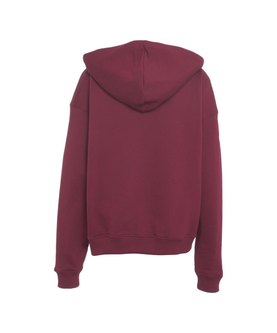 Department Five Burgundy Oversized Hoodie With Drawstring Hood And Ribbed Cuffs