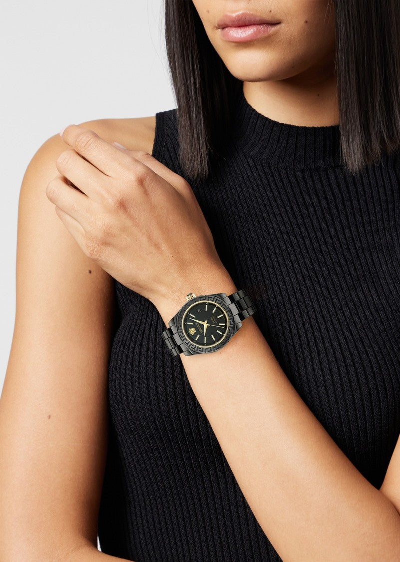 Versace Dv One Automatic Watch With Black Ceramic Case And Bracelet