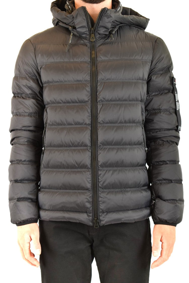 Peuterey Quilted Black Puffer Jacket With Hooded Design
