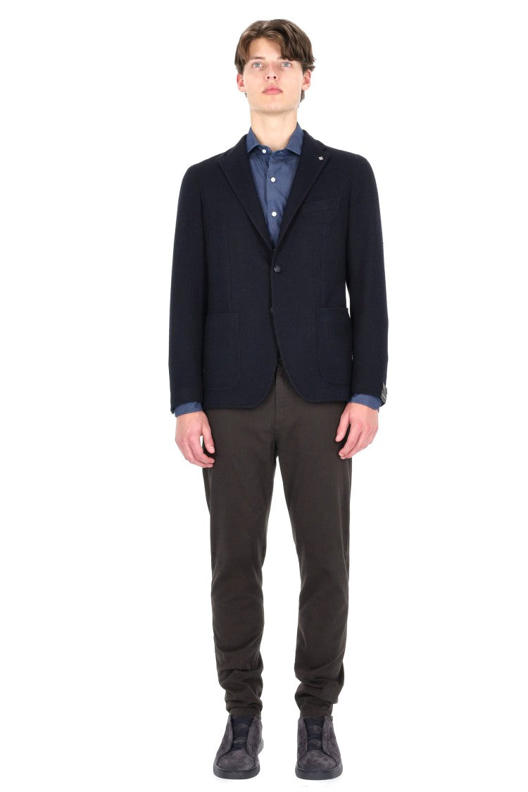 Tagliatore Montecarlo Ribbed Wool Jersey Jacket