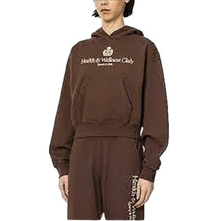 Sporty And Rich Cropped Hoodie With Printed Logo