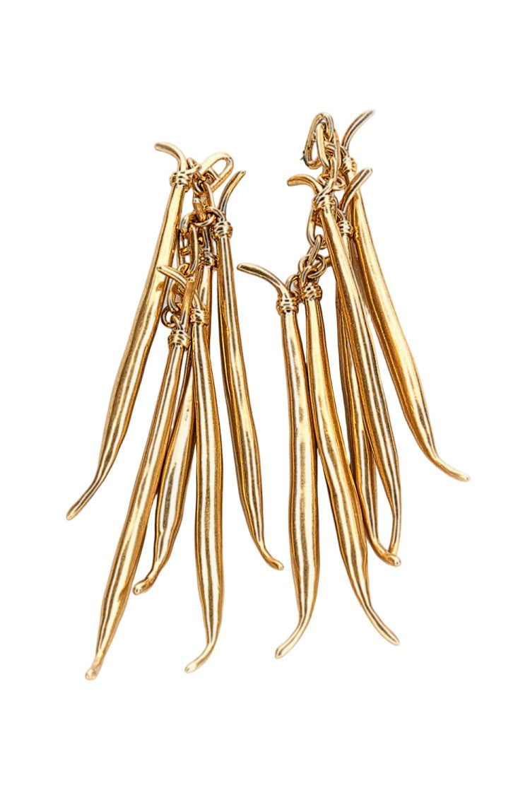 Jacquemus Gold Gold-Tone Brass Bean Dangle Earrings
