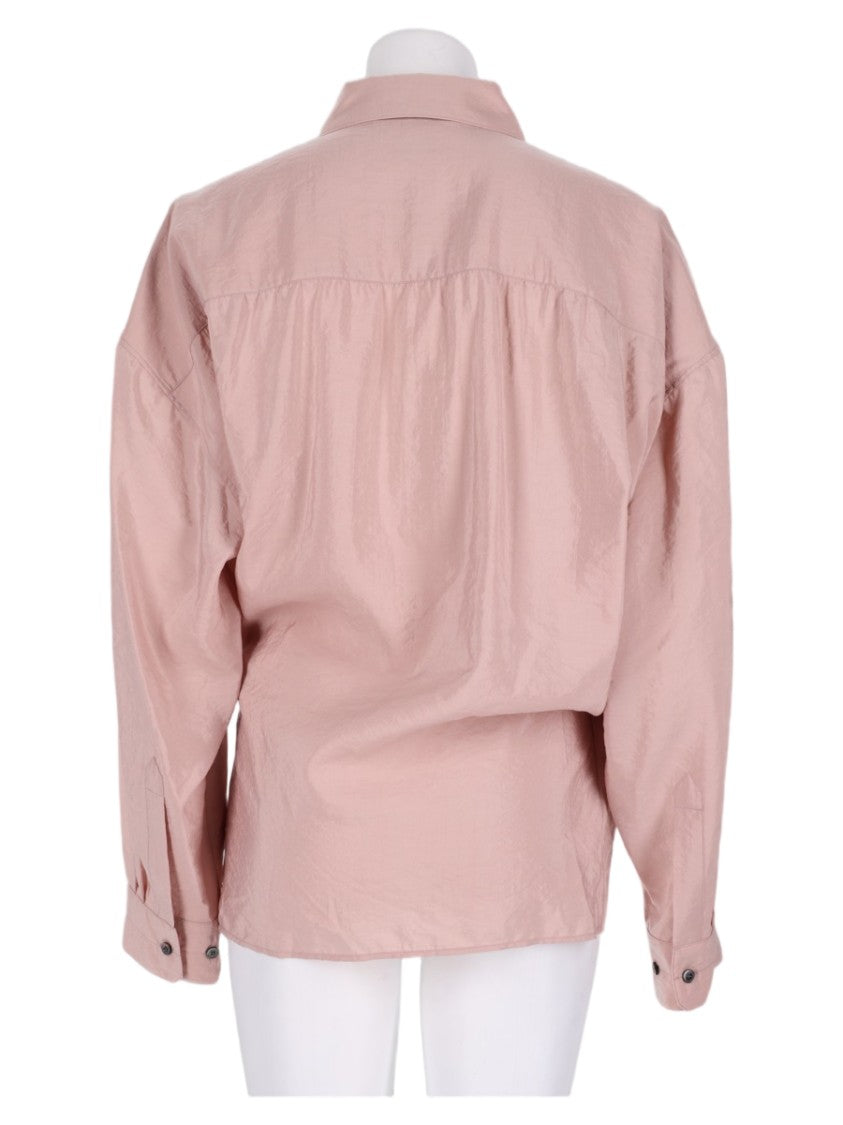 Lemaire Wrap-Style Soft Pink Silk-Blend Blouse