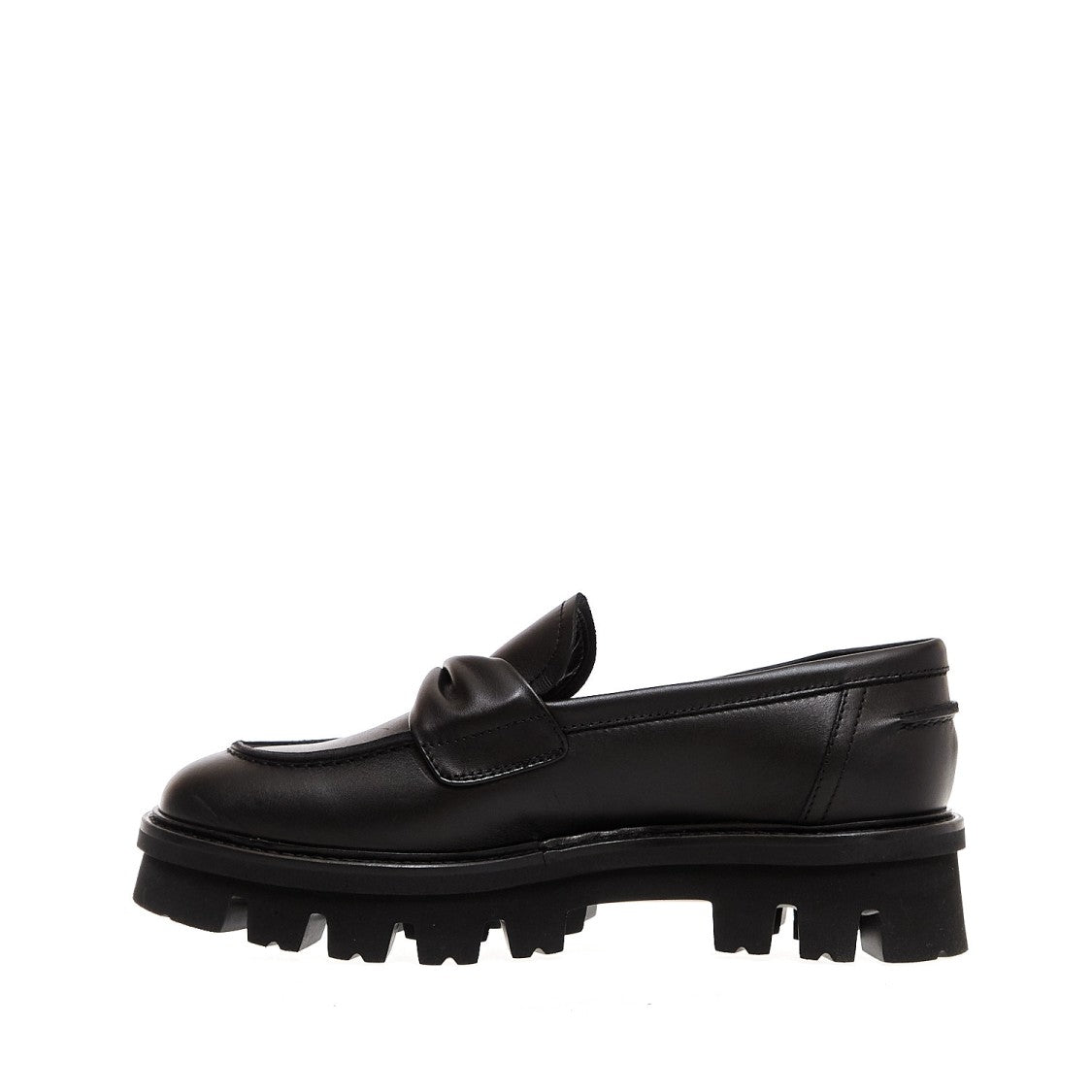 Agl Classy Black Leather Bow Moccasins