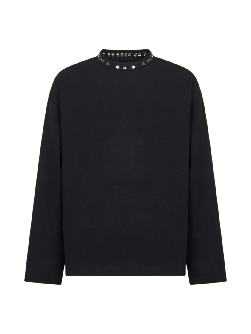 Jil Sander Black Minimalist Studded Cotton T-Shirt