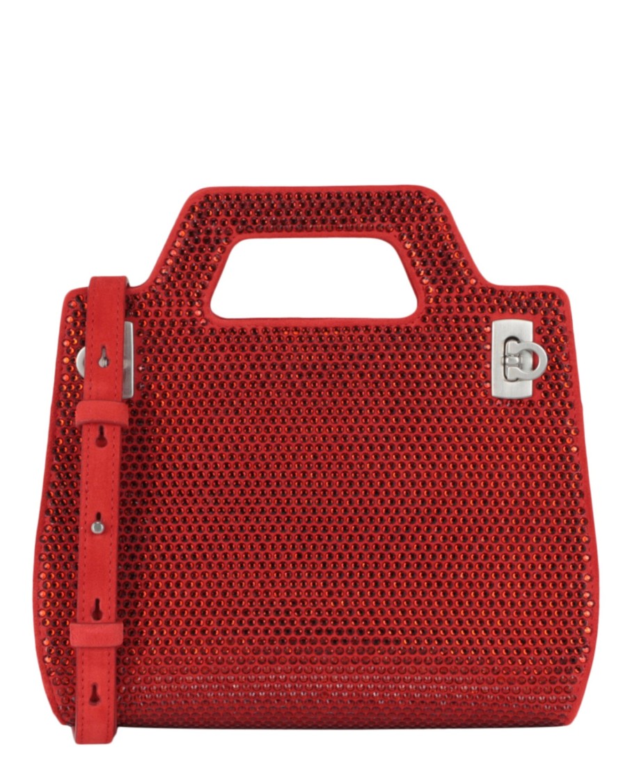 Ferragamo Wanda Mini Bag With Crystal Embellishments