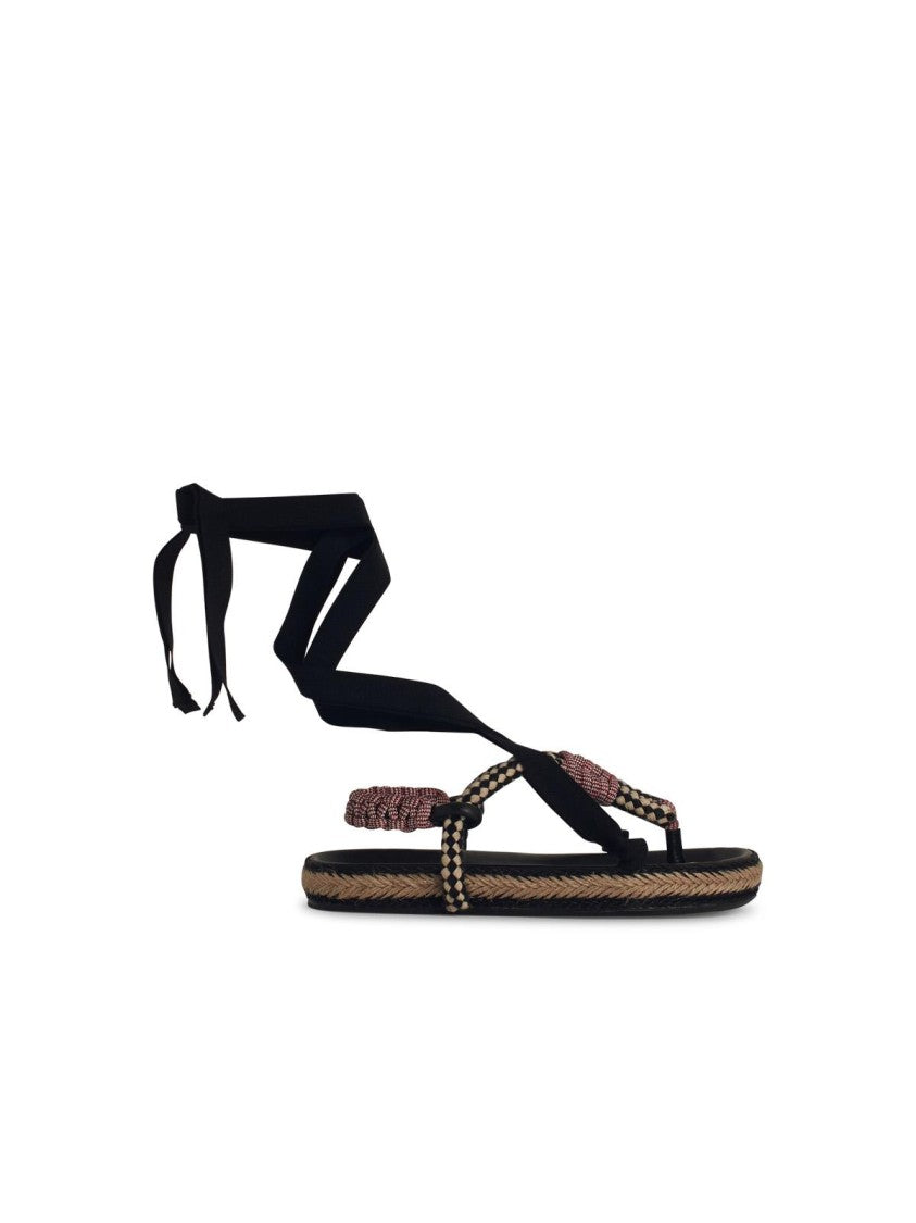 Isabel Marant Étoile Gypsa' Black Cotton Blend Sandals