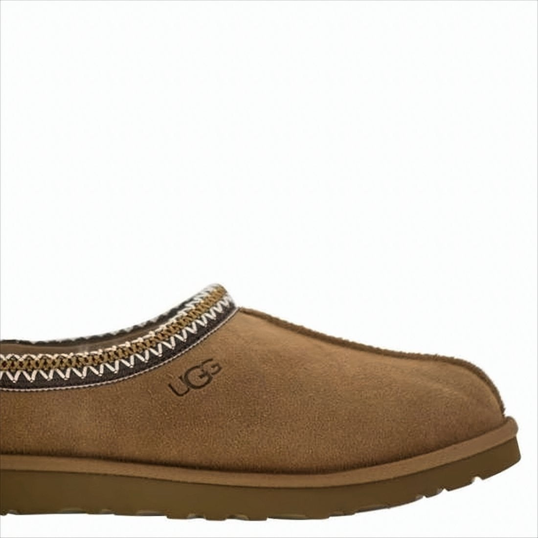 Ugg Slip-On Brown Suede Sneakers With Zigzag Stitch Detail