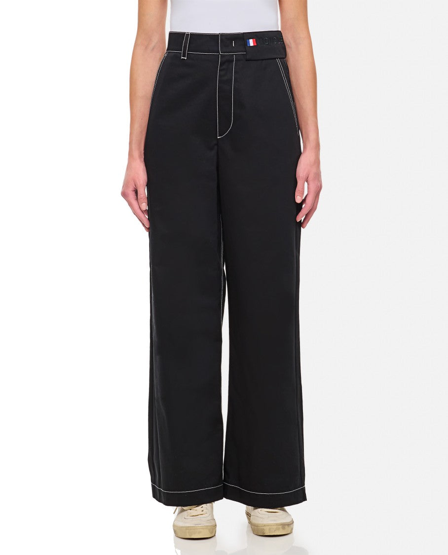 Moncler Genius Straight Fit Black Trousers With Unique Pocket Detail