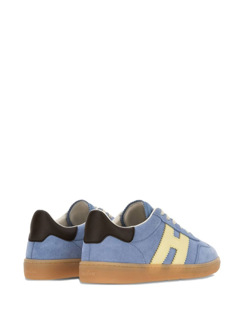 Hogan Clear Blue Leather Hogan Sneakers With Contrasting Logo