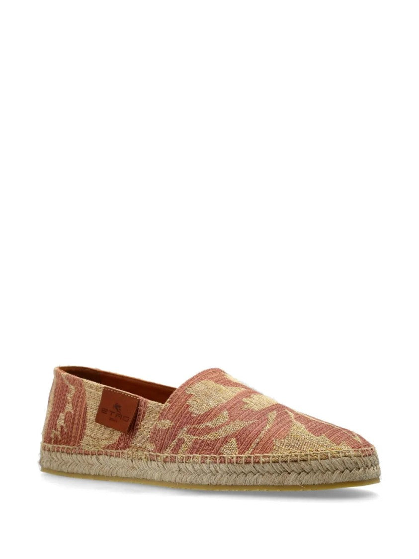 Etro Textured Linen Espadrilles With Print