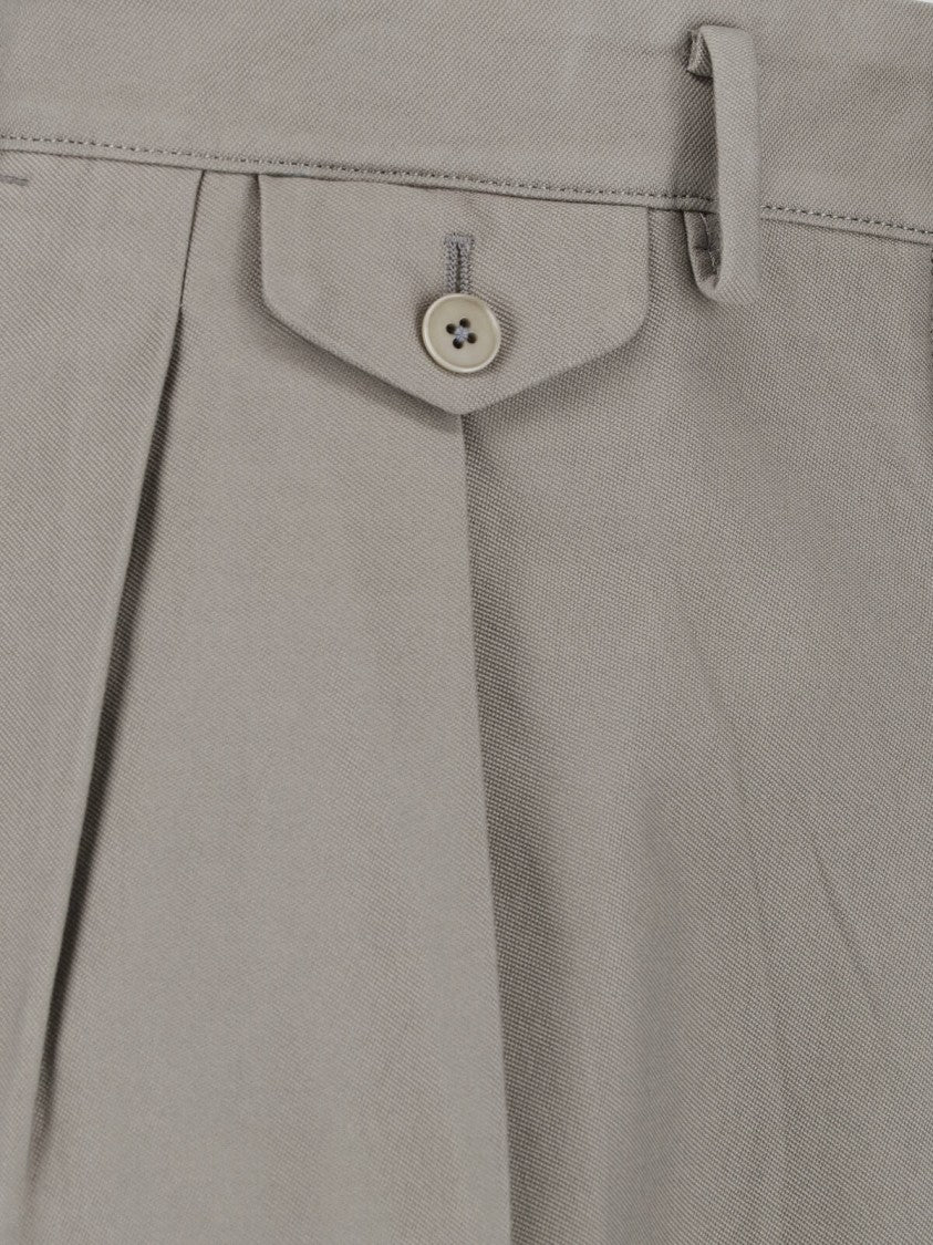 Kaptain Sunshine Grey Riviera Straight-Leg Pleated Trousers
