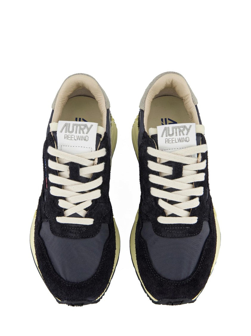 Autry Running-Inspired Black Suede And Nylon Sneakers