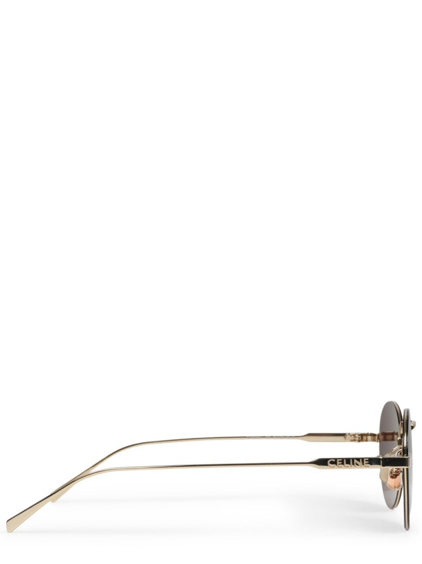 Celine Oval Gold-Toned Metal Sunglasses