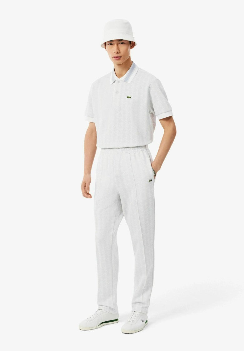 Lacoste Short-Sleeved Geometric Contrast-Collar Polo Shirt