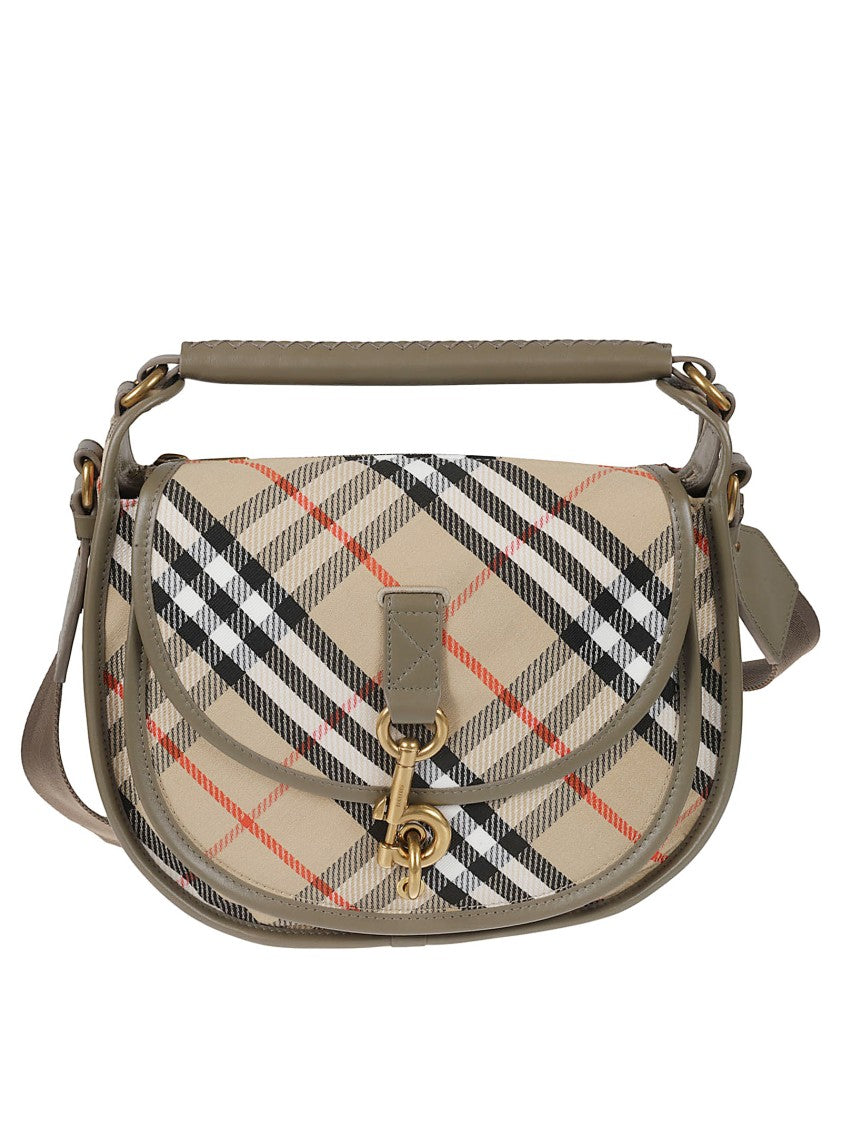 Burberry Structured Leather Top Handle Bag
