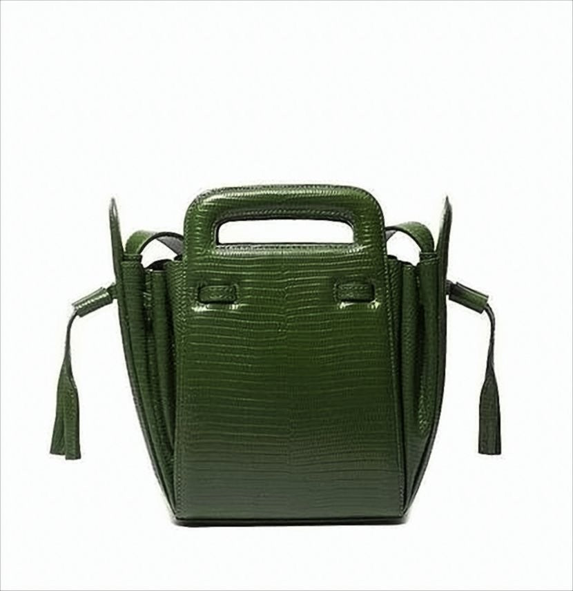 Ami Paris Structured Textured Leather Crossbody Bag