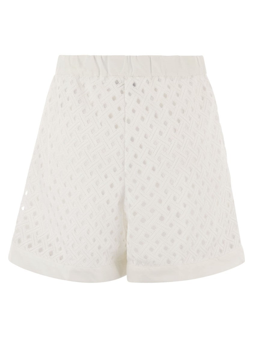 Herno Perforated Shorts With Geometric Shapes