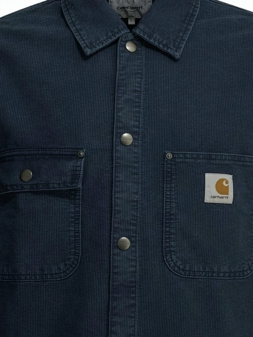 Carhartt Wip Black Structured Corduroy Patch Logo Shirt