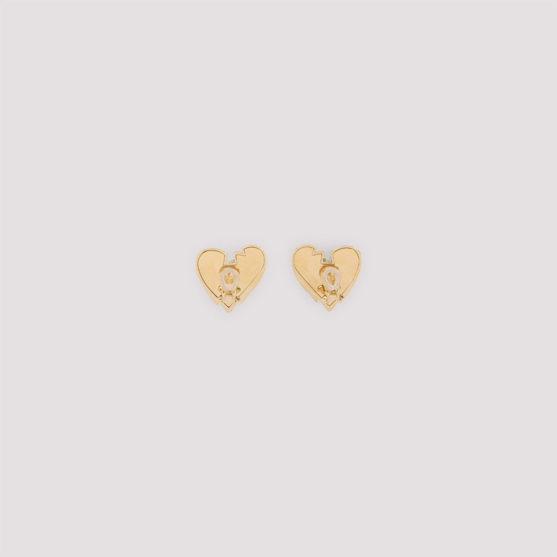 Amina Muaddi Metallic Heart-Shaped Earrings