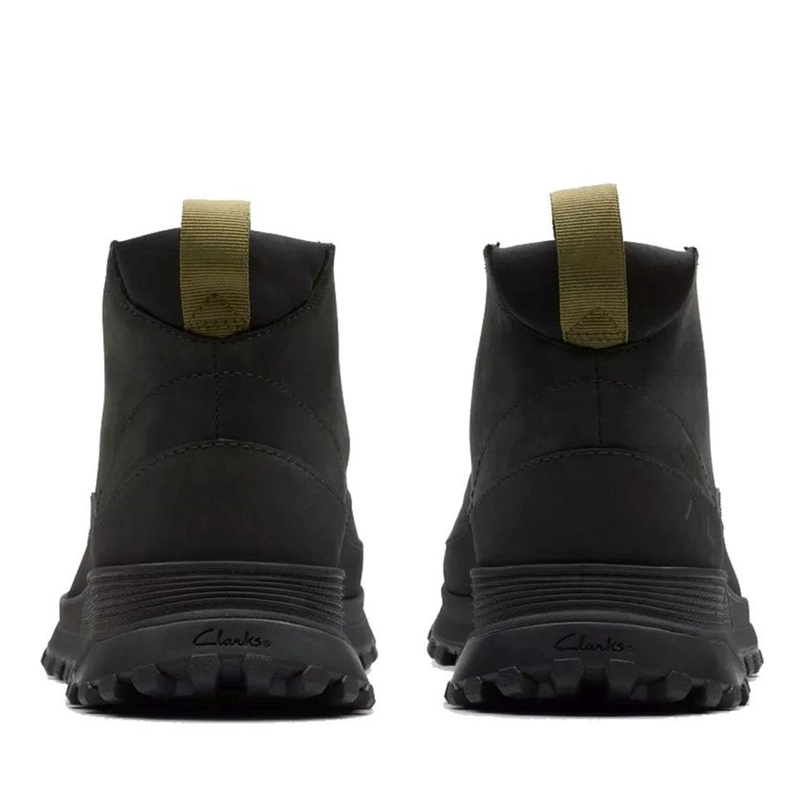 Clarks Trekdb Black Nubuck Rugged Sole Wedge Boots