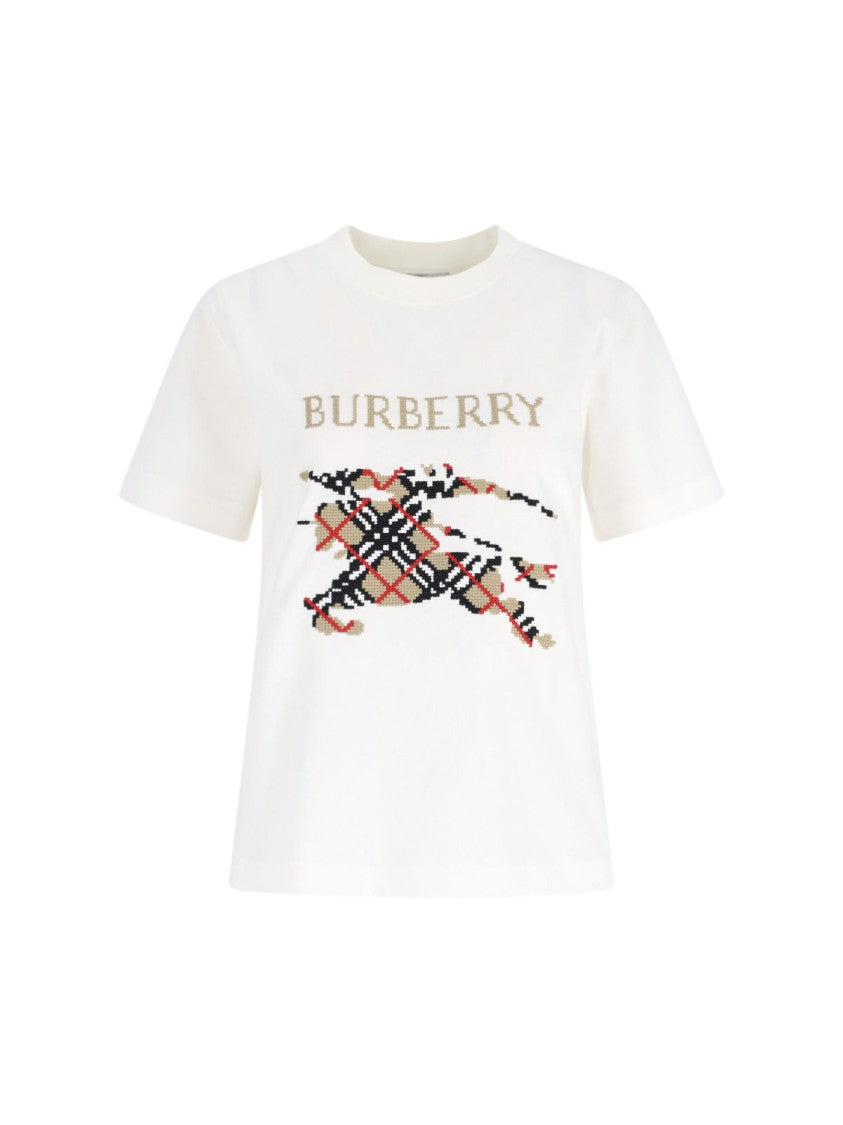 Burberry White Ekd Cotton T-Shirt
