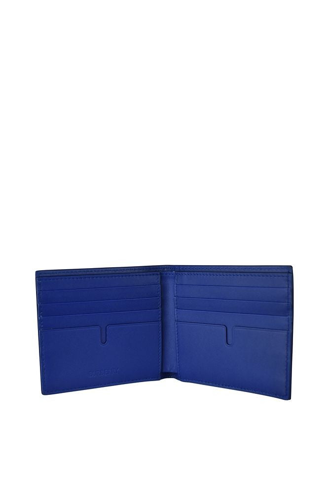 Burberry Burberry Equestrian Knight Wallet In Royal Blue Leather