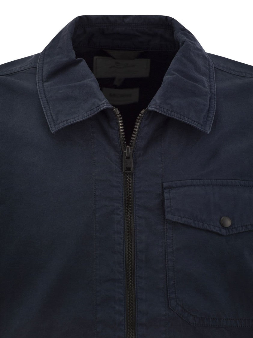 Woolrich Garment-Dyed Shirt Jacket In Pure Cotton