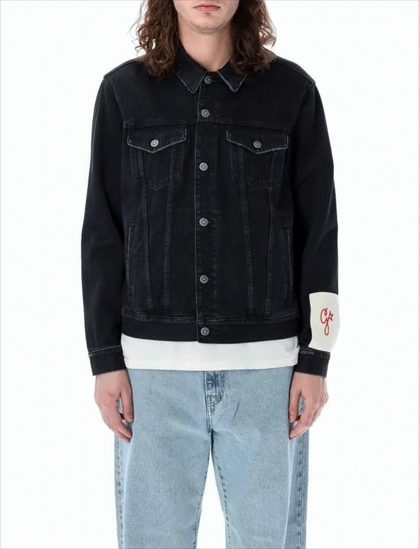 Golden Goose Structured Denim Jacket With Button-Up Front And Flap Pockets