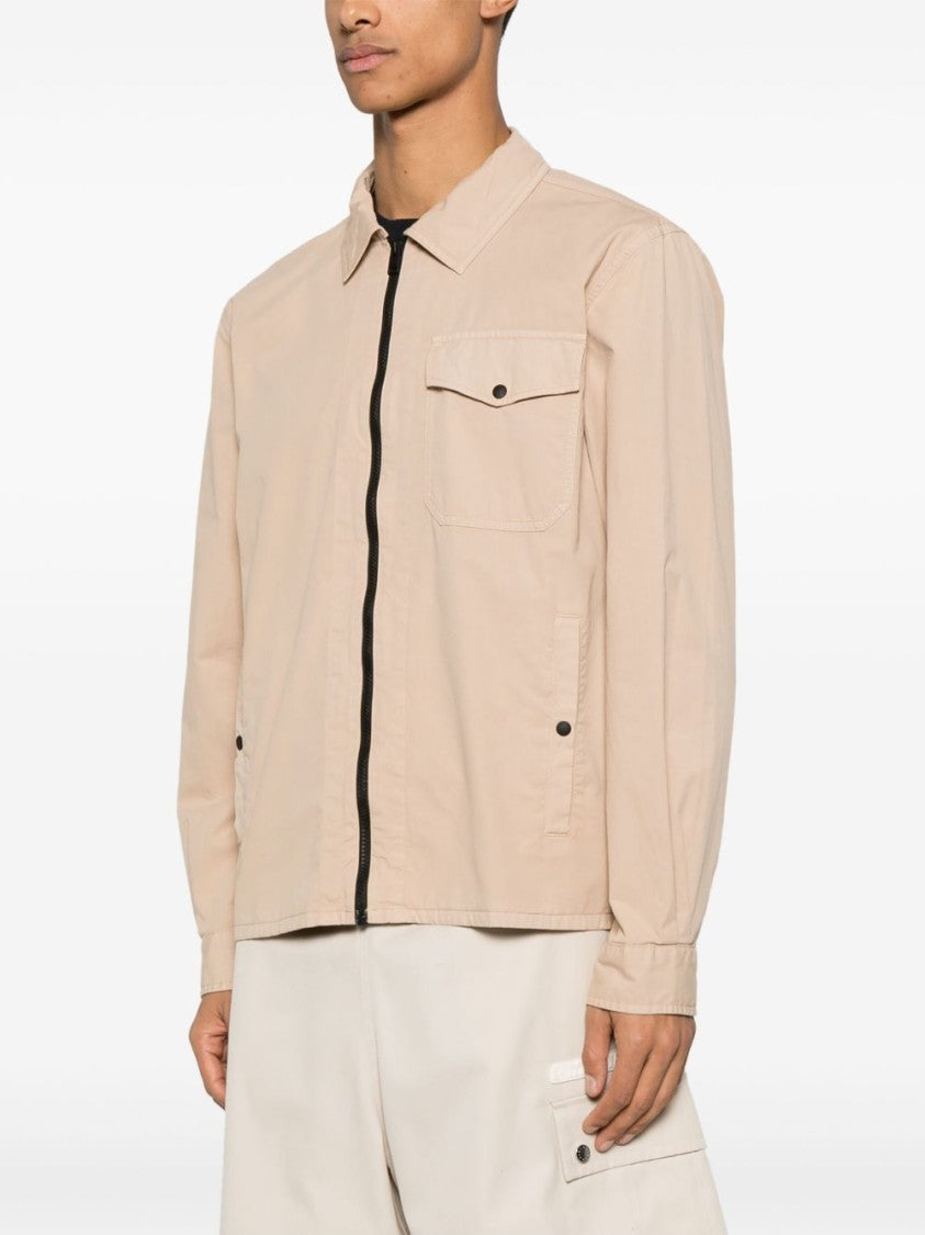 Woolrich Light Beige Oversized Cotton Gabardine Shirt