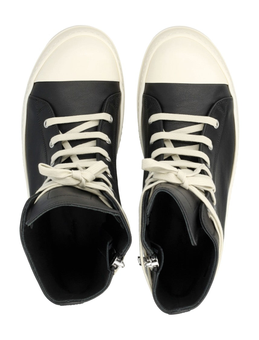 Rick Owens Leather Temple High Sneakers