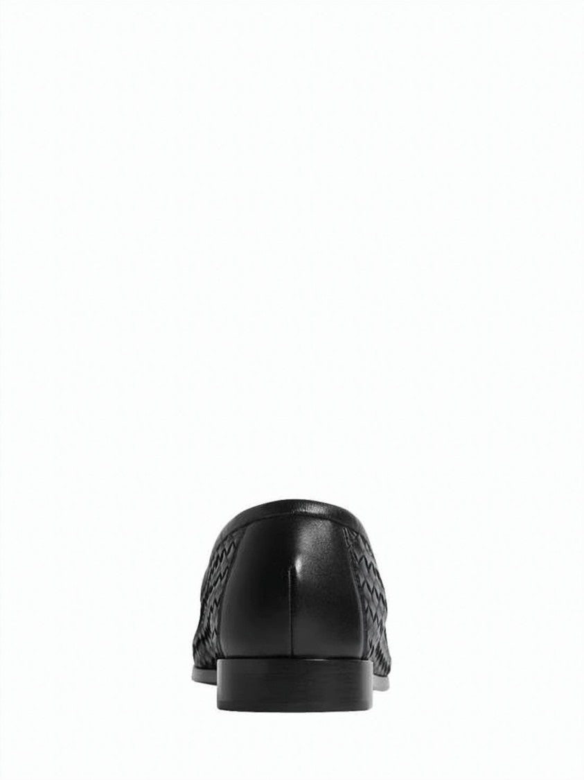 Bottega Veneta Lambskin Loafers With Woven Upper And Minimalist Design