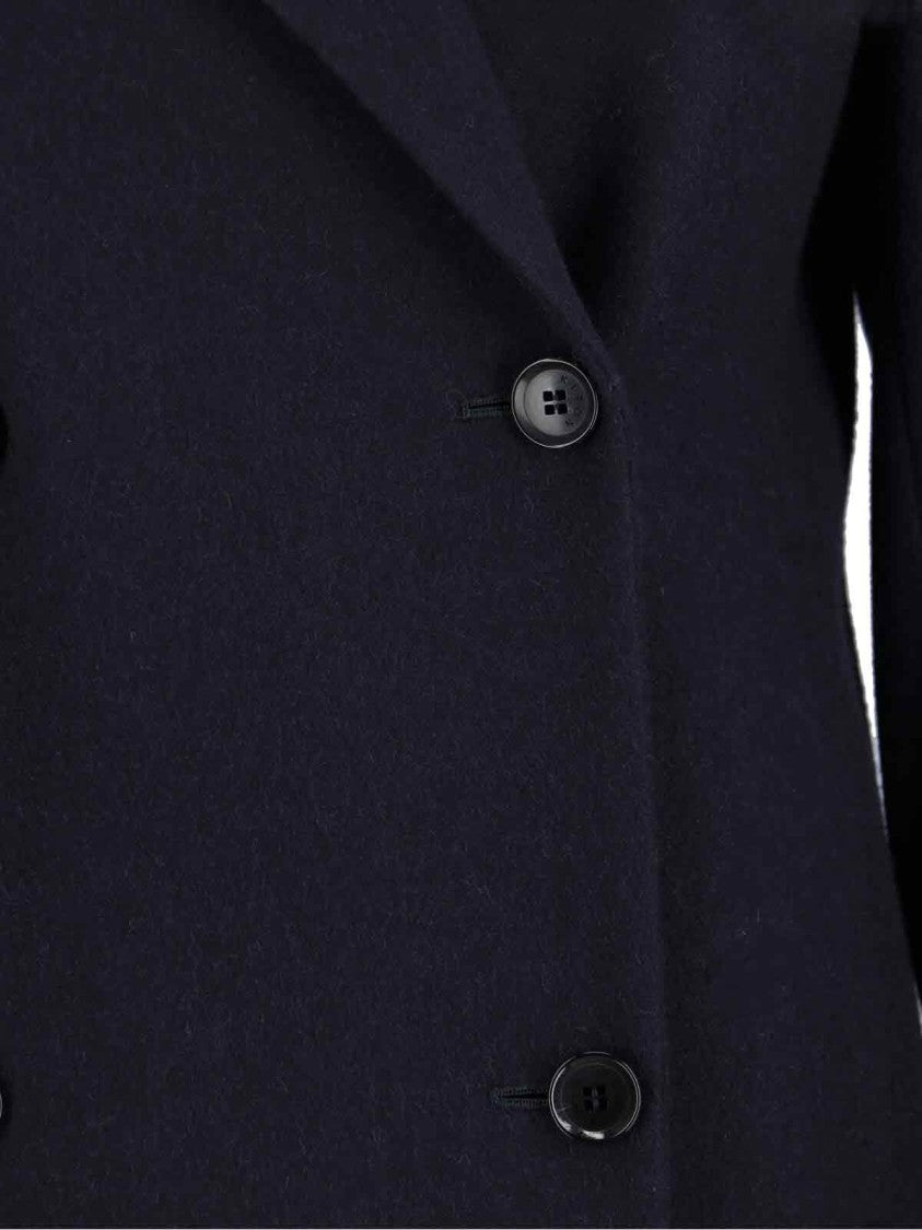 Kiton Double-Breasted Cashmere Coat With Notch Lapel